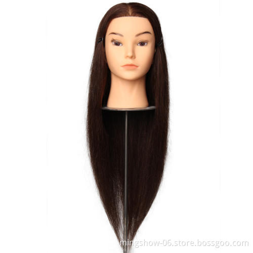 Hairdresser training head 100% real human hair hair